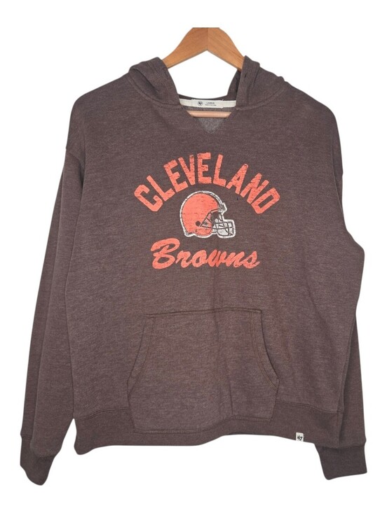 ‘47 Brand Tops - 47 Brand Womens Brown Clevelend Browns Hoodie Sweatshirt Size Large